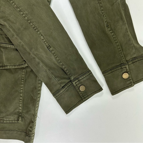 NWT Lucky Brand Green Chambray Utility Jacket Women’s Small Petite Zip Button - Picture 8 of 8